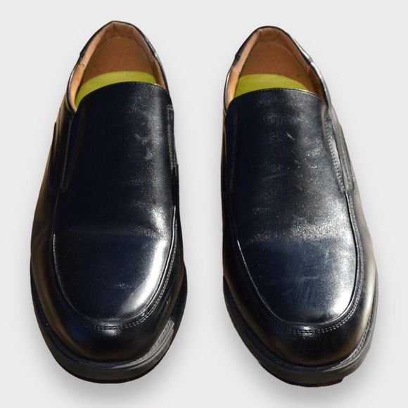 Florsheim Mens Black Leather Slip On Dress Loafers Shoe Size 9.5B - Picture 2 of 12